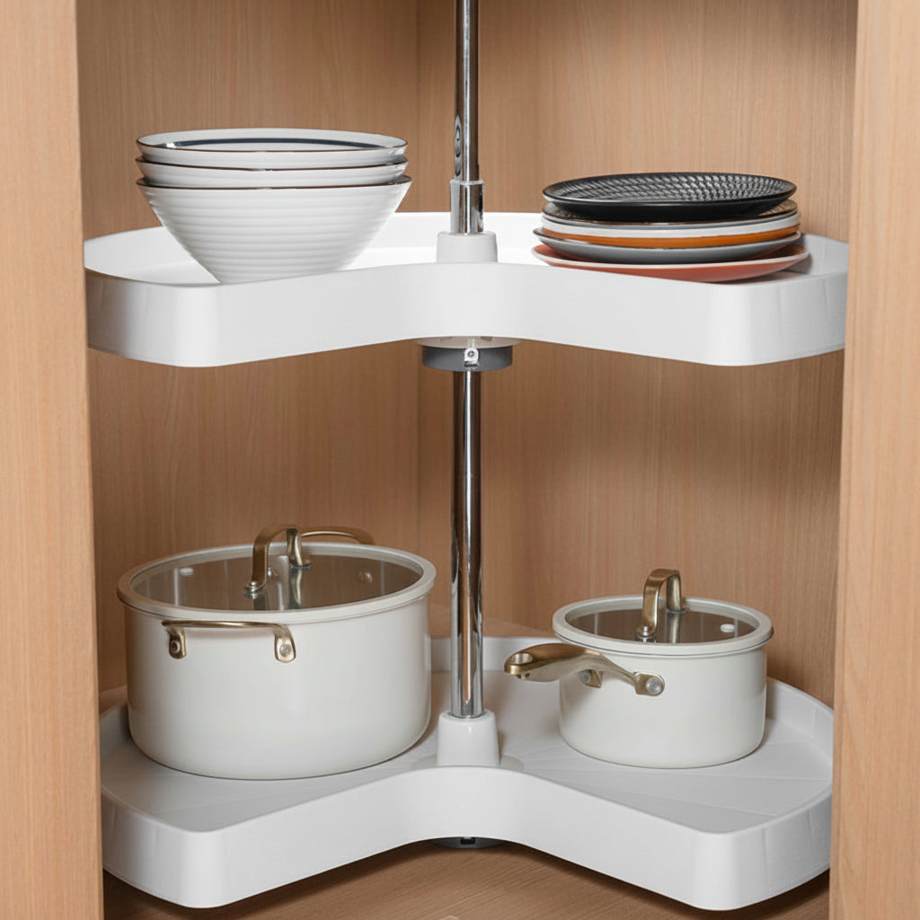 Kitchen Corner Basket Corner Rotating Storage Rack - HAUSSLYON