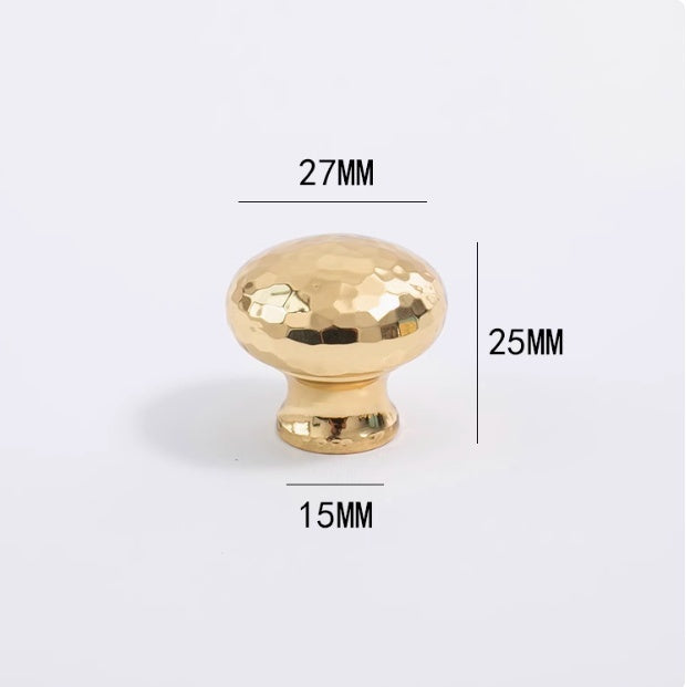 Brass Light Luxury Hammer Patterned Round Ball Long Handle - HAUSSLYON