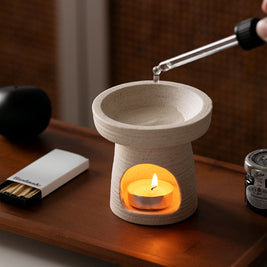 Lampe aromathérapie en céramique de style rétro RENFAN, éclairage décoratif pour diffuseur d'huiles essentielles.