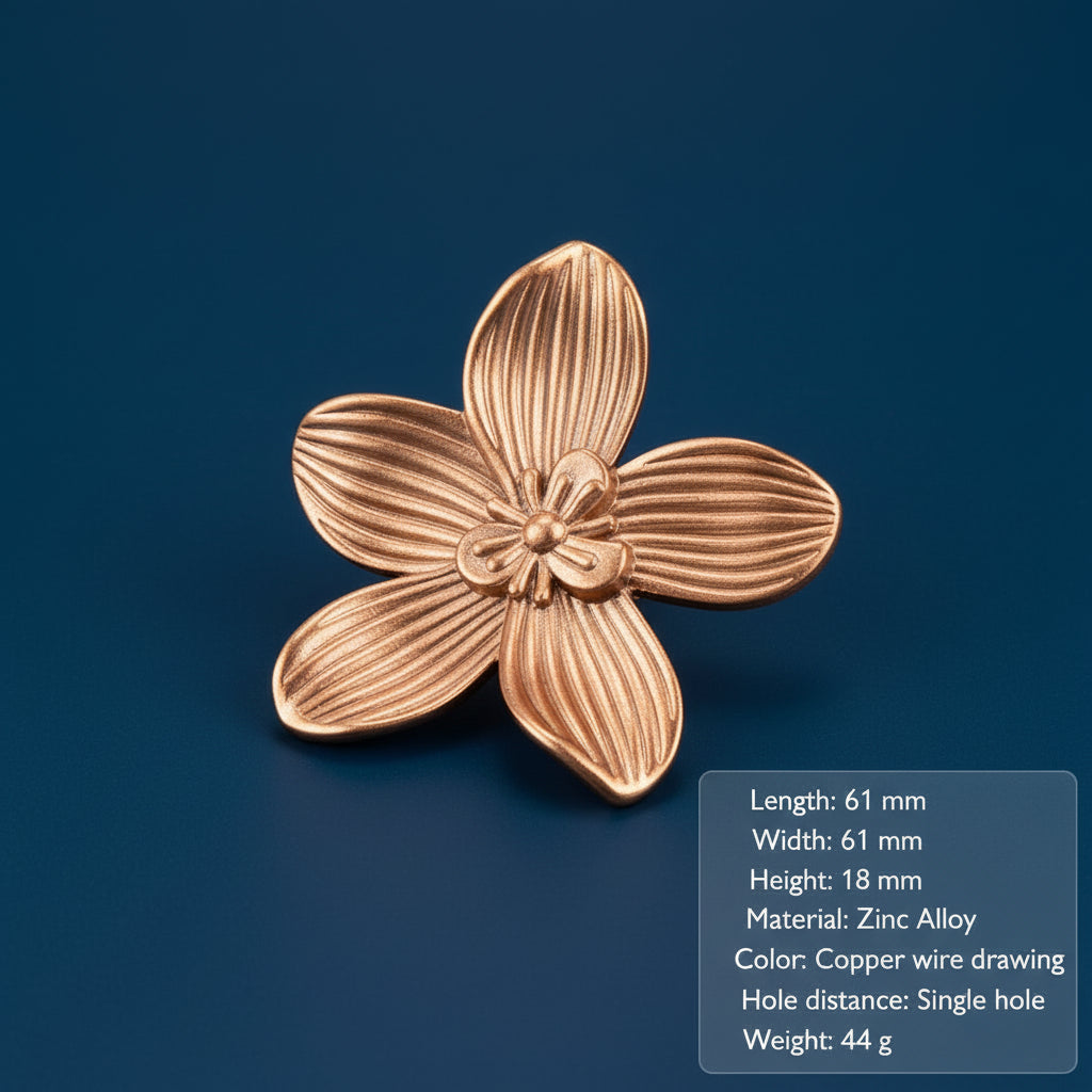 Creative Petal-shaped Single-hole Handle Antique New Chinese Style Small Handle - HAUSSLYON