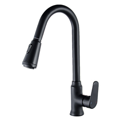 Robinet de cuisine Hausslyon Bordeaux en acier inoxydable avec manette pivotante et design moderne.
