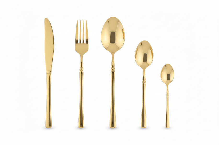 Couverts VidaXL Cheverny en acier inoxydable, fourchette, couteau et cuillère élégants pour repas quotidiens.