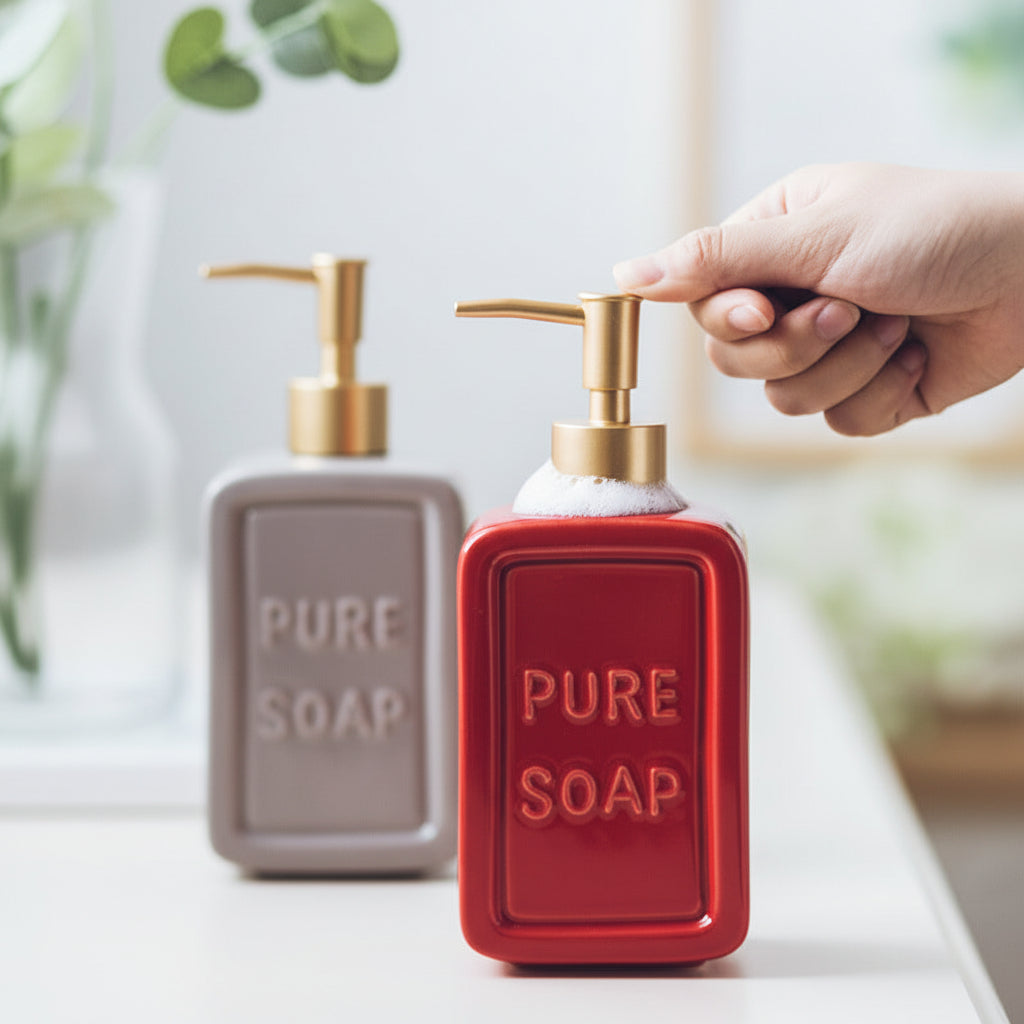 Ceramic Hand Sanitizer Press Bottle - HAUSSLYON