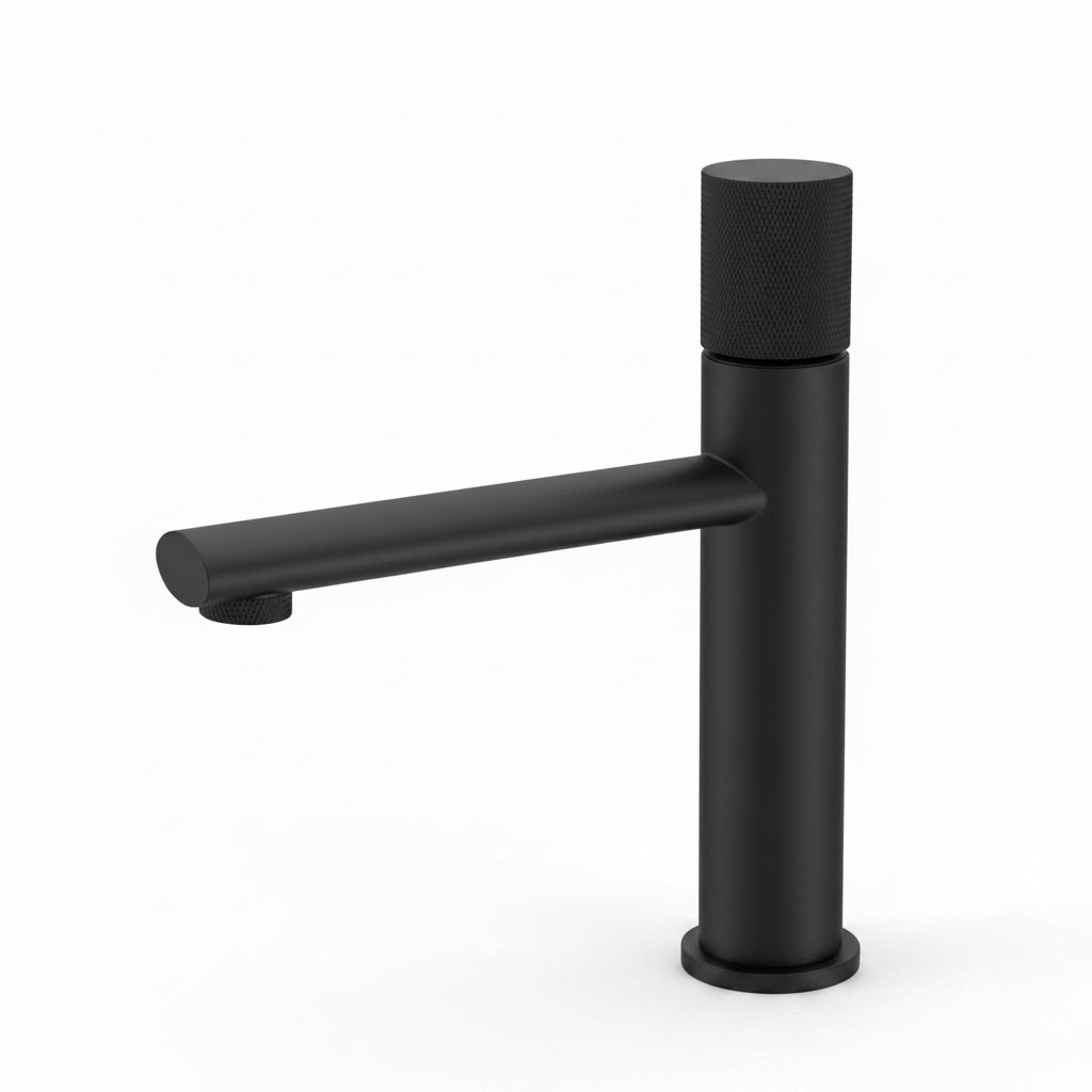 Robinet de salle de bain VidaXL Harlem en laiton avec levier unique et finition chromée, installé sur un lavabo moderne.