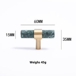Natural Marble Pure Brass Door Handle - HAUSSLYON
