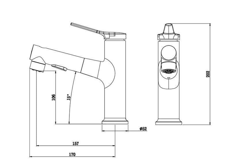 Copper Body Can Be Pulled White Multi-gear Adjustment Hot And Cold Faucet - HAUSSLYON