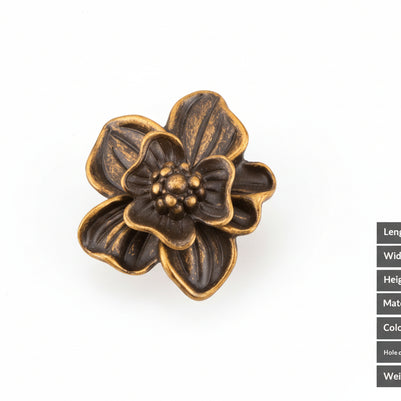 Creative Petal-shaped Single-hole Handle Antique New Chinese Style Small Handle - HAUSSLYON