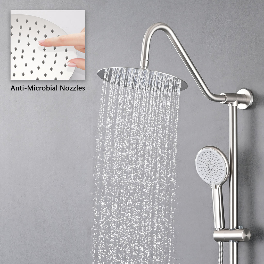 Shower Head With Handheld Shower System With 10  Rain Shower Head - HAUSSLYON