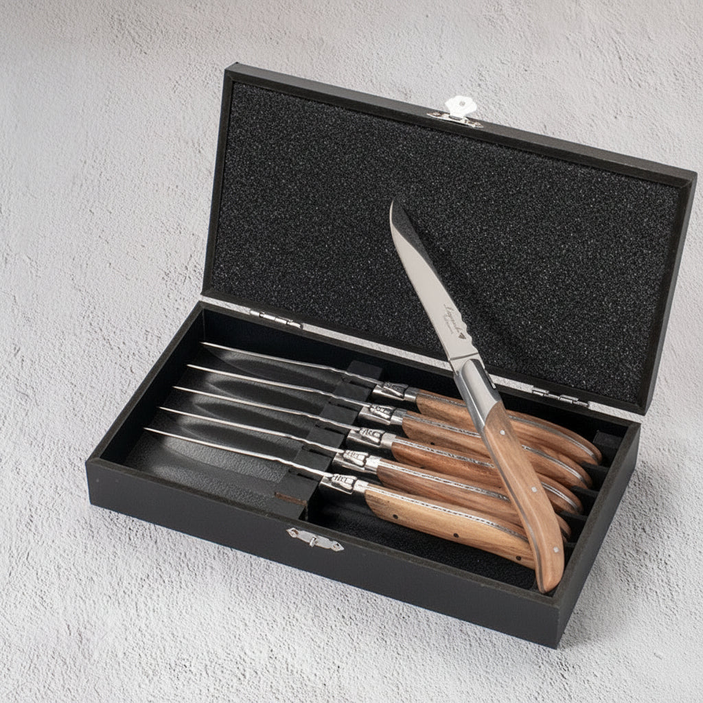 Western Tableware Rosewood Wooden Handle Knife And Fork - HAUSSLYON
