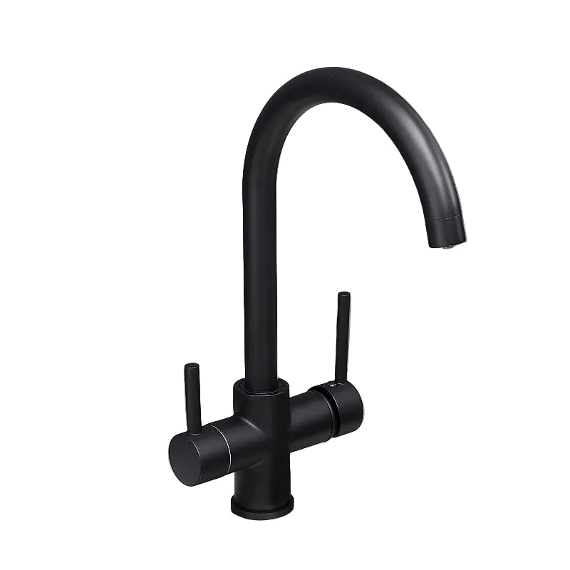 Robinet de cuisine RENFAN Laval en acier inoxydable avec levier et bec tournant, installation simple.