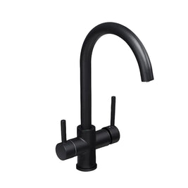 Robinet de cuisine RENFAN Laval en acier inoxydable avec levier et bec tournant, installation simple.