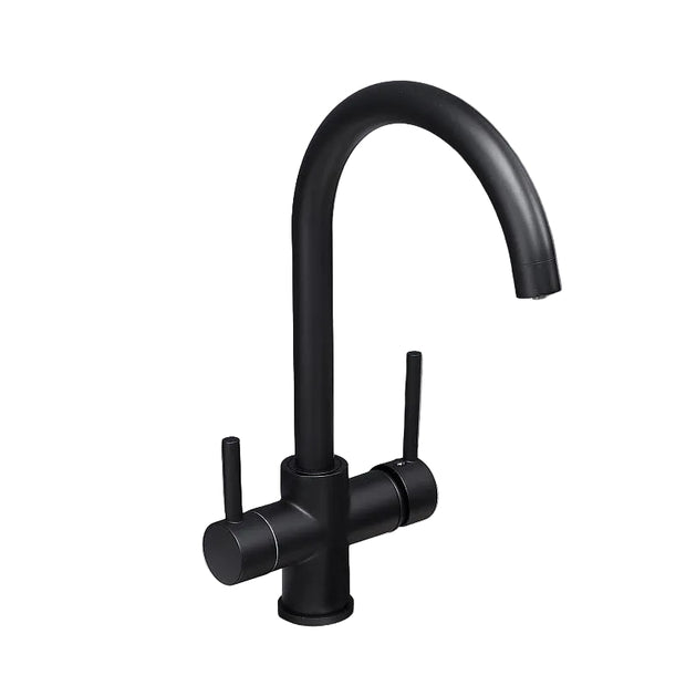 Robinet de cuisine RENFAN Laval en acier inoxydable avec levier et bec tournant, installation simple.
