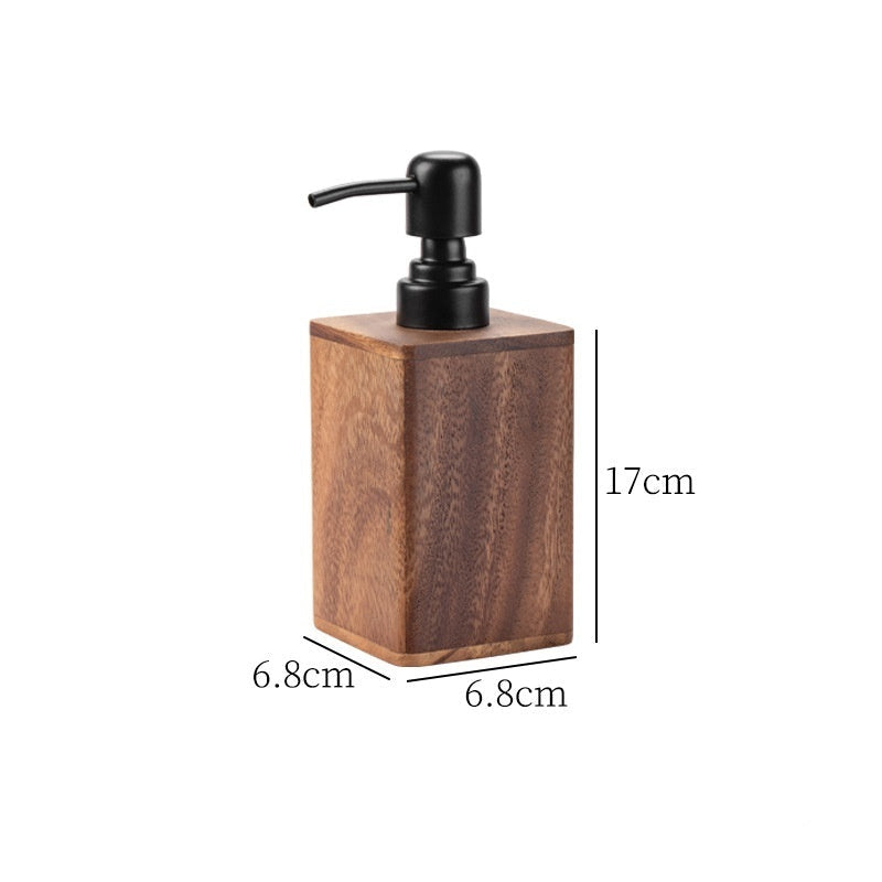 Walnut Solid Wood Split Shampoo Storage Bottle - HAUSSLYON
