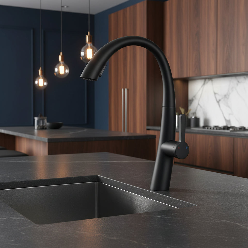 Stainless Steel Pull Out Kitchen Faucet - HAUSSLYON