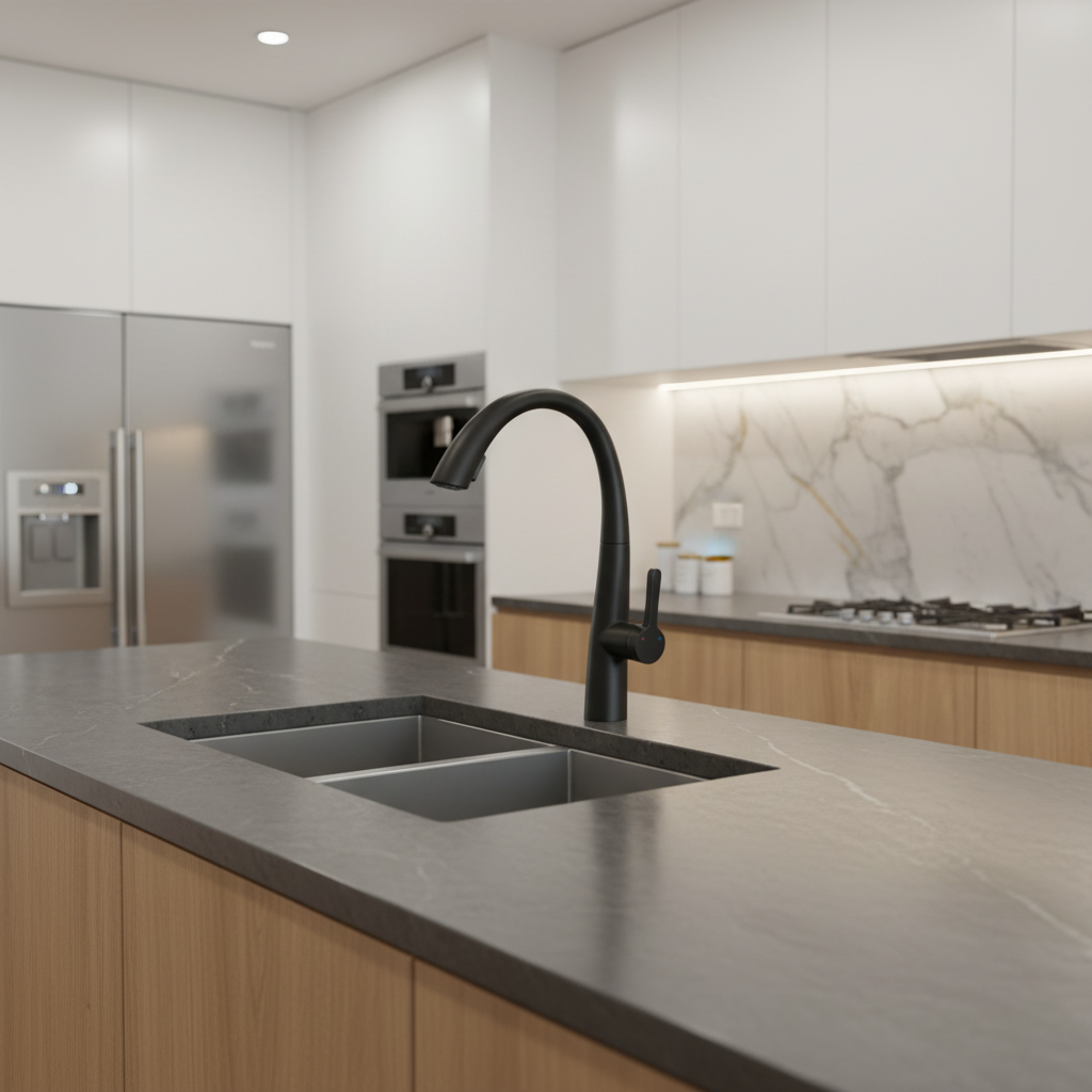 ROBINET DE CUISINE - RAVENNE NOIR MAT