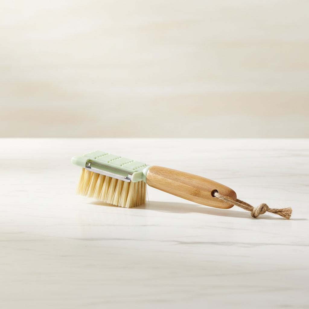 Pure Wood Fruit And Vegetable Brush Stainless Steel Grater - HAUSSLYON