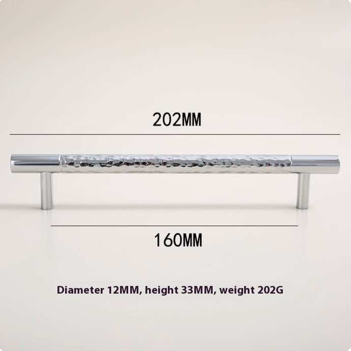 Minimalist Hand-hammered Silver Cabinet Door Handle - HAUSSLYON