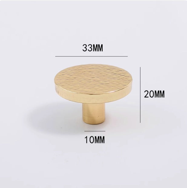 Brass Light Luxury Hammer Patterned Round Ball Long Handle - HAUSSLYON