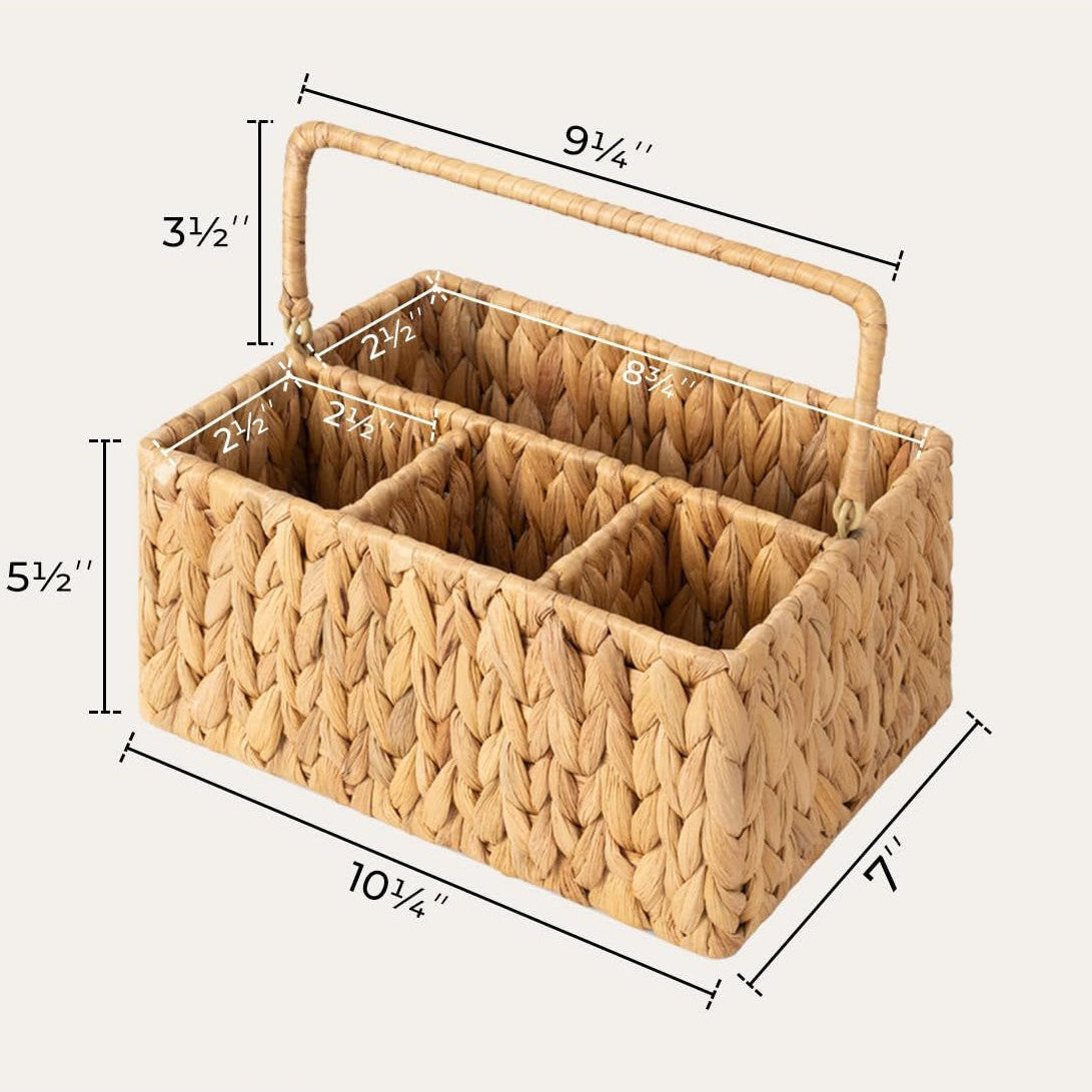 Panier de rangement portable pour ustensiles RENFAN Antalahia, structure en métal avec poignées pour un transport pratique.