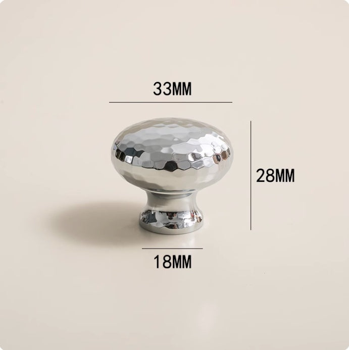Minimalist Hand-hammered Silver Cabinet Door Handle - HAUSSLYON