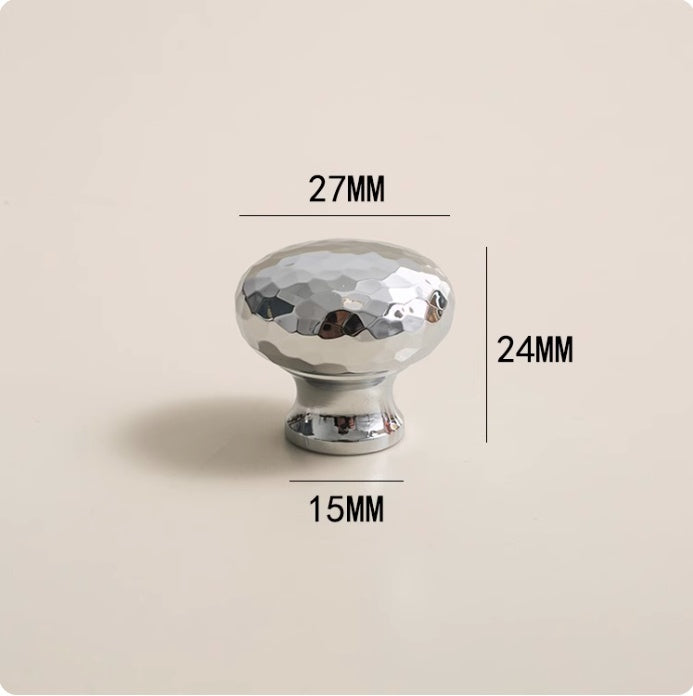 Minimalist Hand-hammered Silver Cabinet Door Handle - HAUSSLYON
