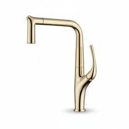 Robinet de cuisine Long Fleury de la marque Renfan, avec poignée et bec extensible, en finition chromée.
