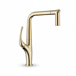 Robinet de cuisine Long Fleury de la marque Renfan, avec pomme de douche moderne et finition en acier inoxydable.