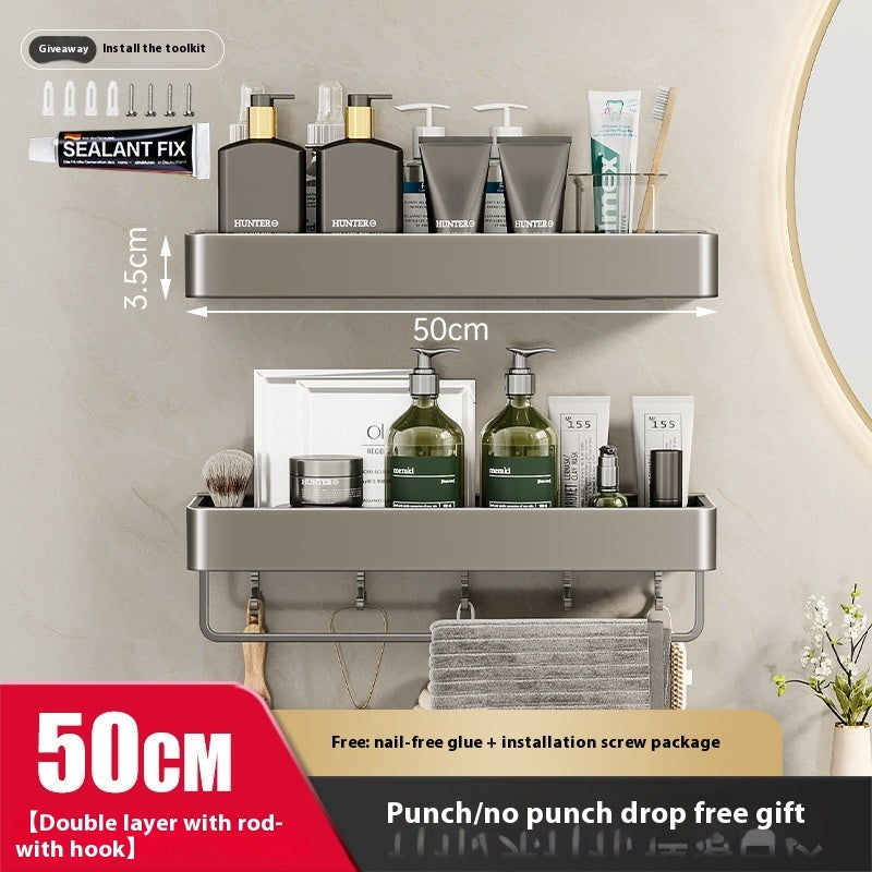 Punch-free Bathroom Storage Rack Bathroom Wall-mounted Storage Rack - HAUSSLYON