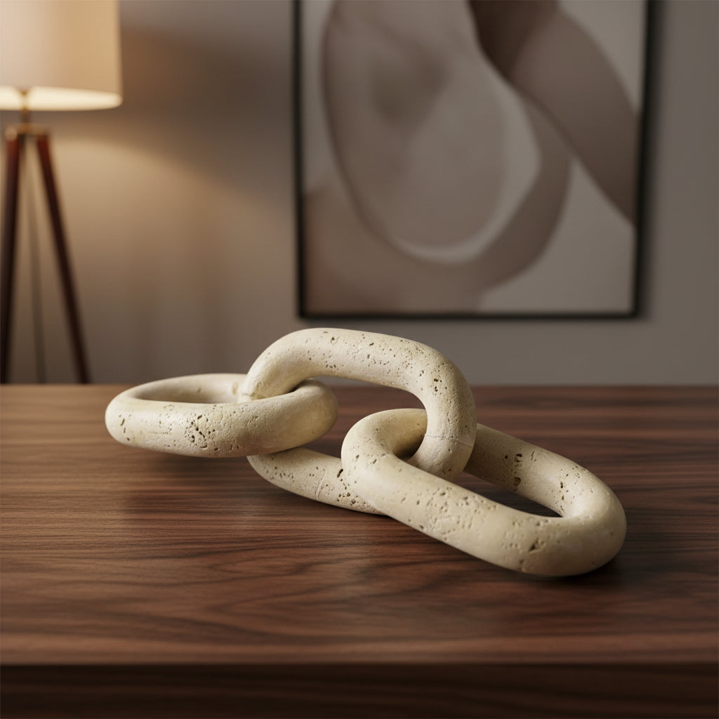 Nordic Minimalist Marble Cave Stone Three-ring Buckle Creative Office Decorations Ornaments - HAUSSLYON