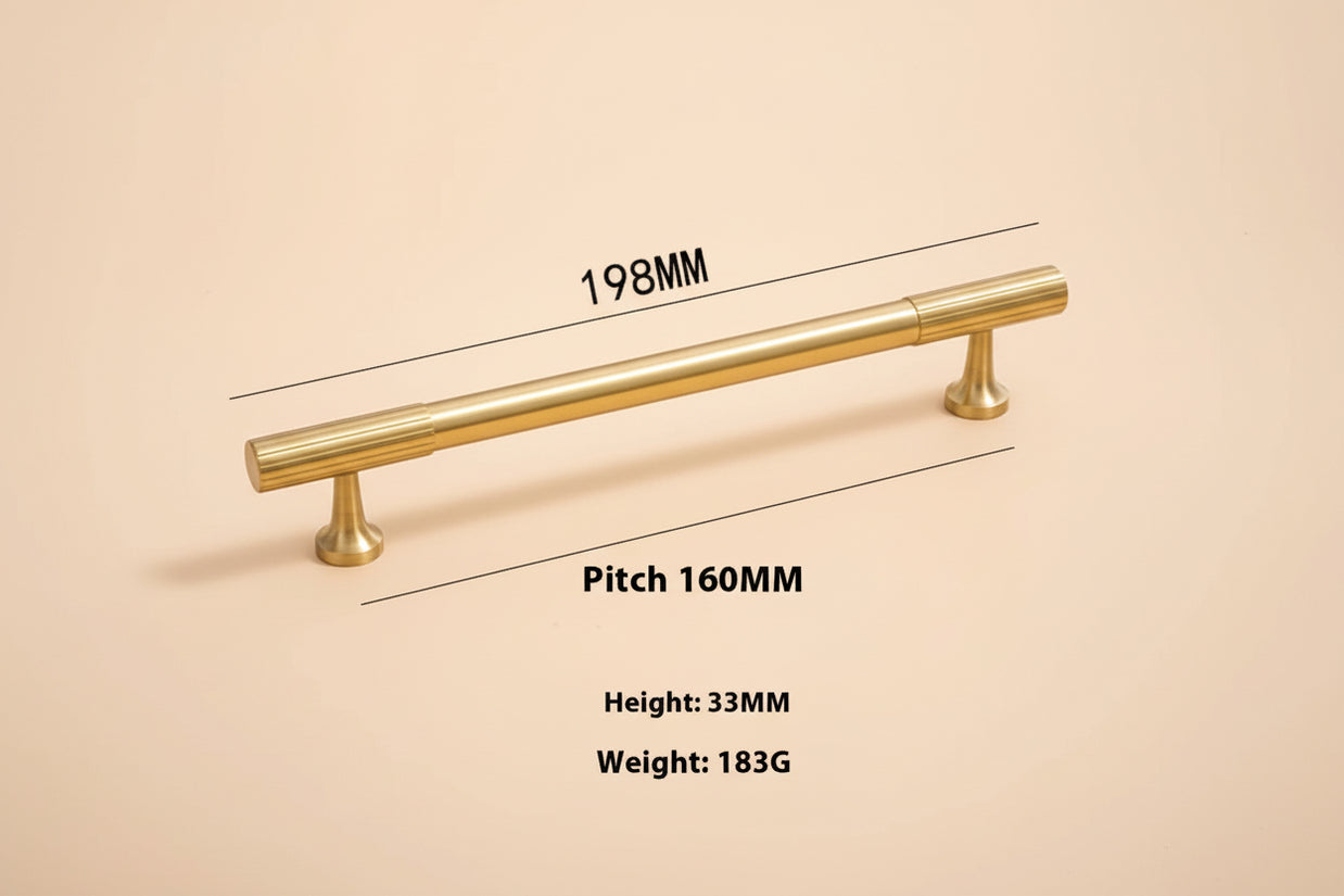 Pure Copper Gold Round Installation Long Handle - HAUSSLYON