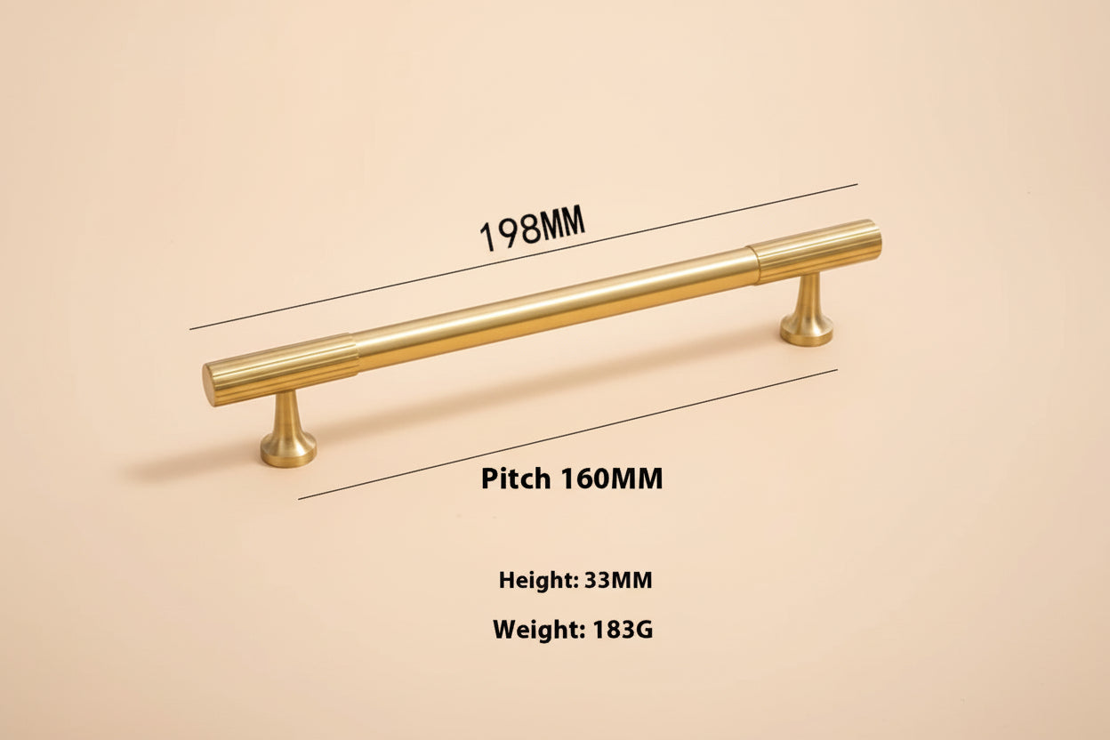 Pure Copper Gold Round Installation Long Handle - HAUSSLYON