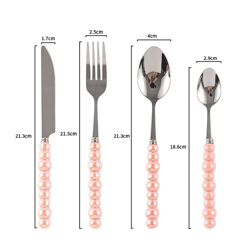 Couvert en acier inoxydable VidaXL Athenes, set de couverts élégants avec fourchette, couteau, cuillère pour repas sophistiqués.