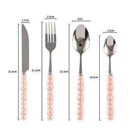 Couvert en acier inoxydable VidaXL Athenes, set de couverts élégants avec fourchette, couteau, cuillère pour repas sophistiqués.