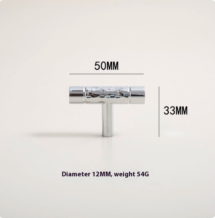 Minimalist Hand-hammered Silver Cabinet Door Handle - HAUSSLYON