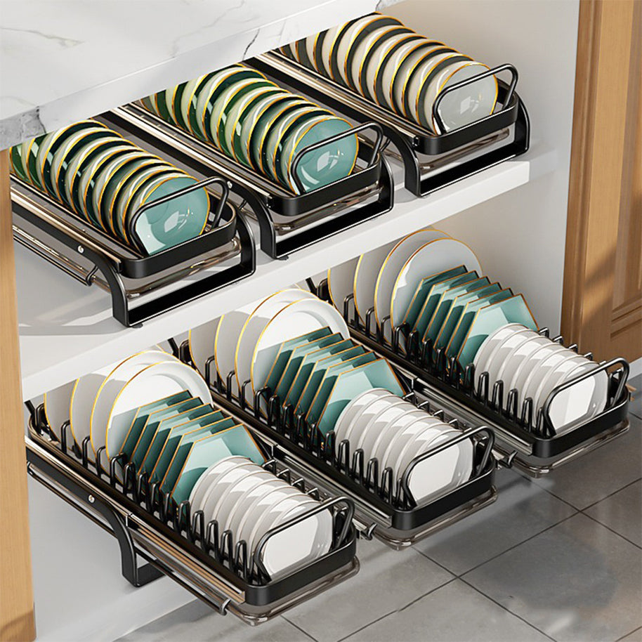 Égouttoir à vaisselle VidaXL Lavaltrie 4 supports pour assiettes en acier inoxydable, design pratique et moderne