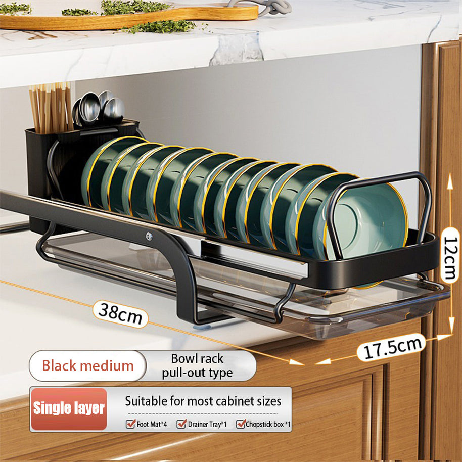Egouttoir VidaXL Lavaltrie pour 4 assiettes, support en acier inoxydable, rangement pratique pour la cuisine.