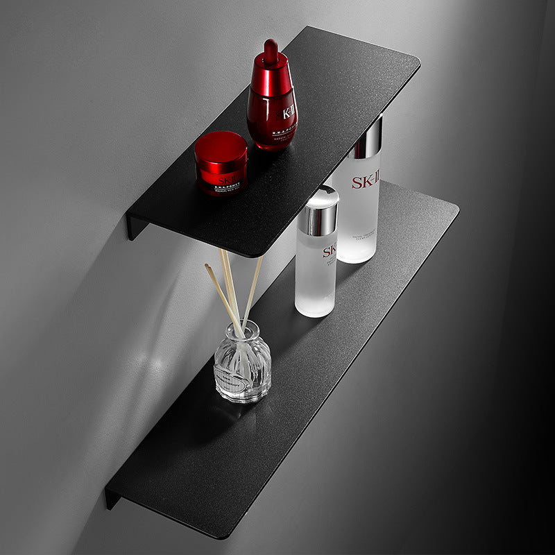 Étagère de salle de bain VidaXL EDEA noire de 50 cm, en métal, pour rangement et organisation.