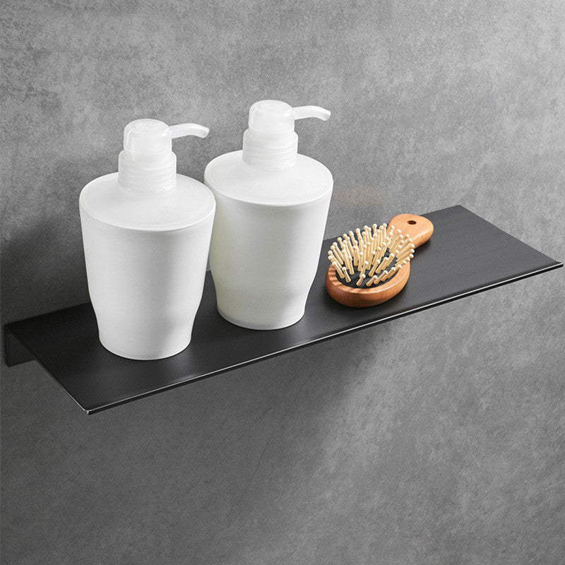 Étagère de salle de bain VidaXL EDEA noire en acier, 50 cm, pour rangement pratique et design moderne.