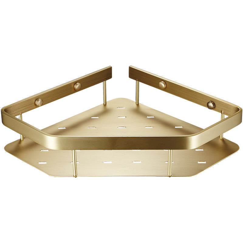 Étagère de salle de bain VidaXL Loures en laiton avec un niveau, idéale pour rangement et décoration.
