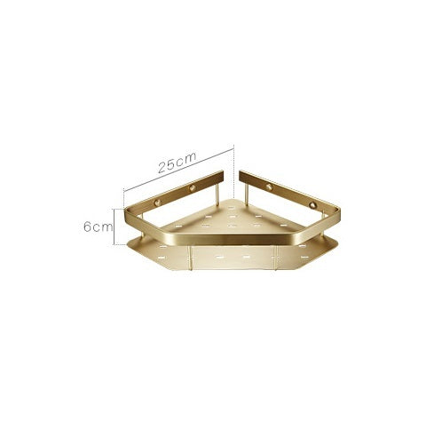 Étagère de salle de bain VidaXL Loures en laiton avec un niveau, idéale pour rangement et décoration.