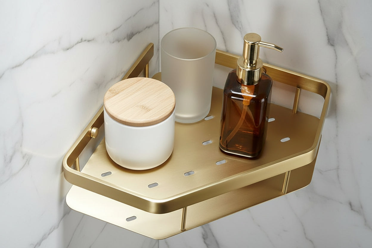 Bathroom Wall Storage Bathroom Copper Storage Rack - HAUSSLYON