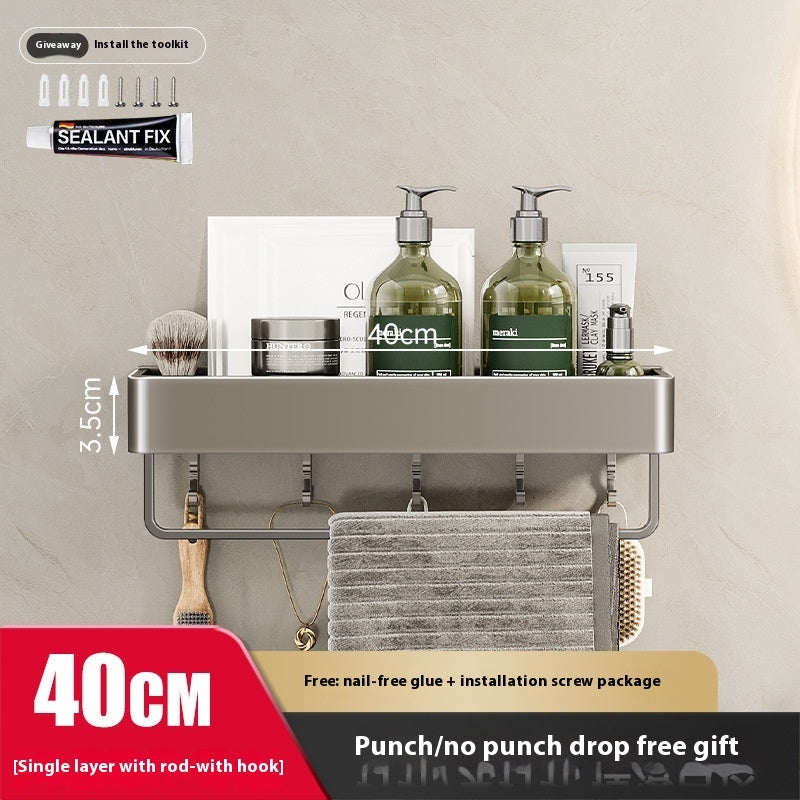 Punch-free Bathroom Storage Rack Bathroom Wall-mounted Storage Rack - HAUSSLYON