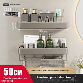 Punch-free Bathroom Storage Rack Bathroom Wall-mounted Storage Rack - HAUSSLYON