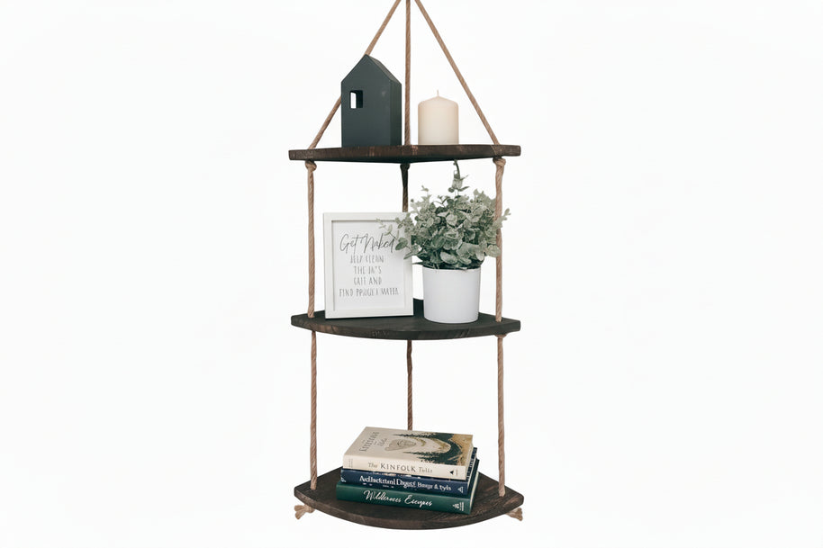 Étagère murale Cardiff VidaXL, accessoire décoratif en couleur carbone, montrant sa surface et ses étagères en bois moderne.