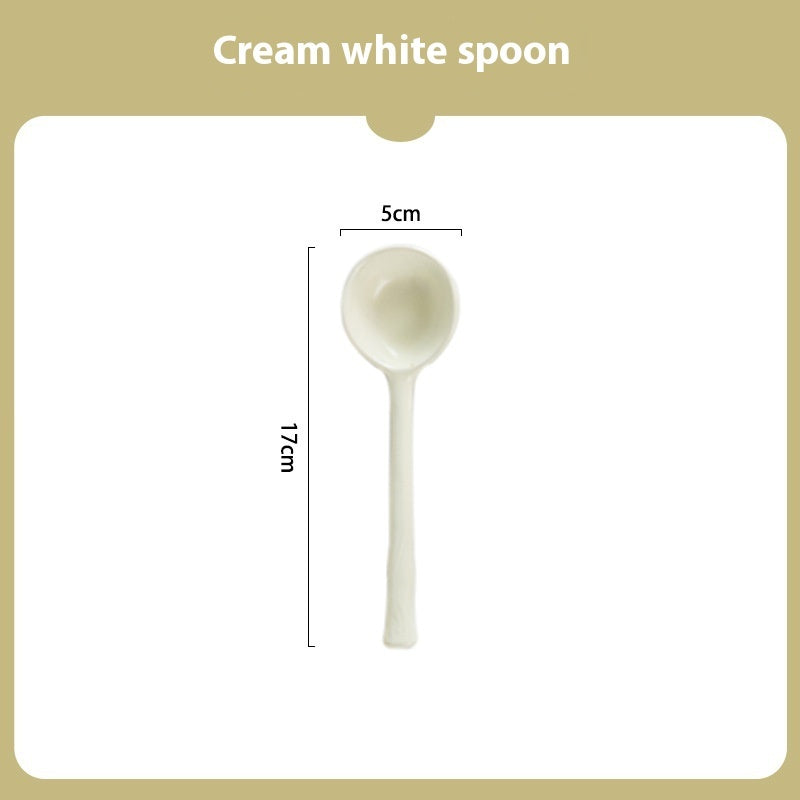 Cute Good-looking Creative Ceramic Household Eating Long Spoon - HAUSSLYON