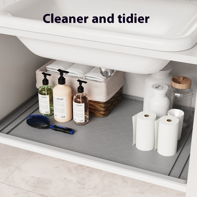 Sink Mat Cabinet Pad Silicone Stain-resistant Waterproof Cabinet Protective Pad Bathroom Cabinet Tray - HAUSSLYON