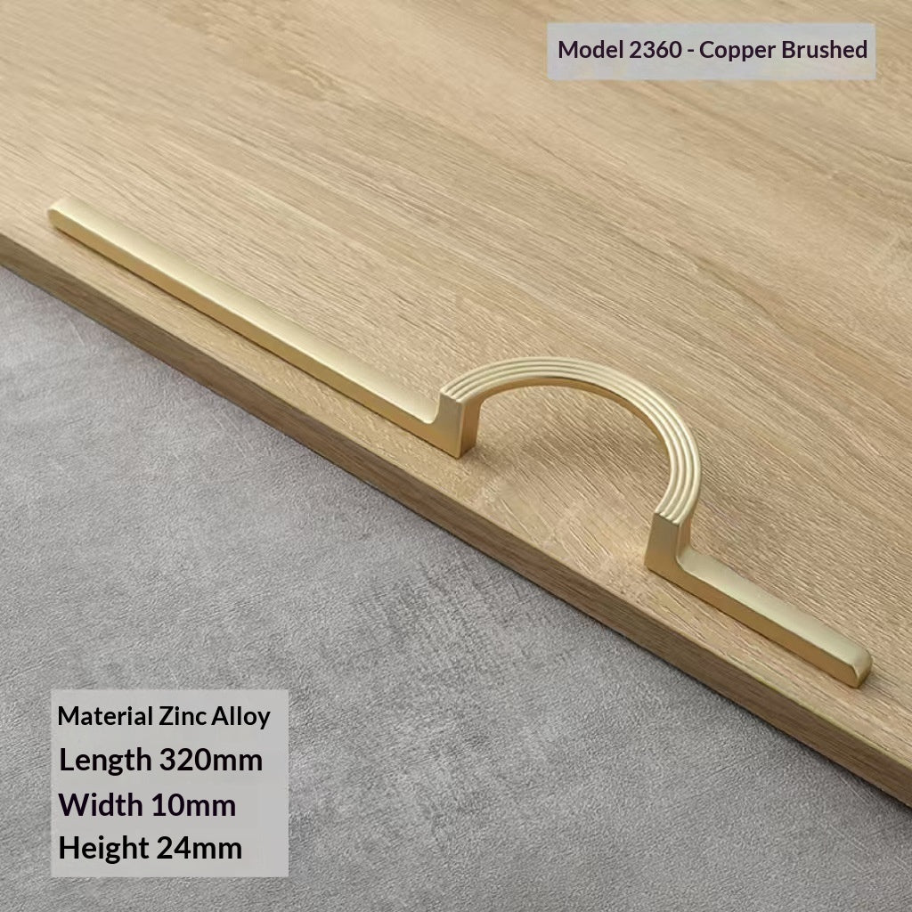 Half Round Cabinet Hardware For Wardrobes And Drawers Solid Door Handle For Furniture - HAUSSLYON