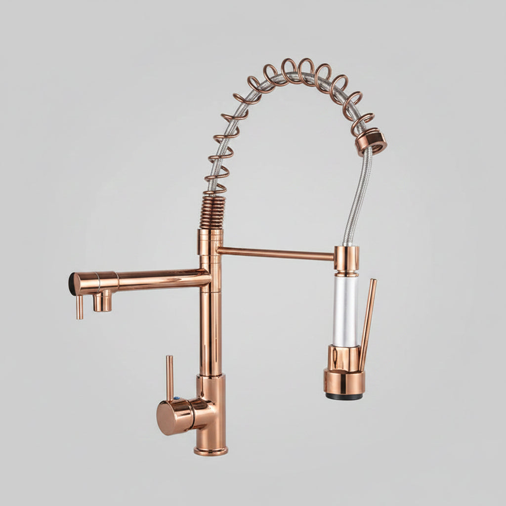 Full Copper Pull-out Kitchen Faucet - HAUSSLYON