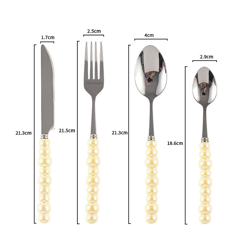 Couvert en acier inoxydable VidaXL Athenes, ensemble de couverts élégants pour repas quotidiens, vue de la fourchette et le couteau.
