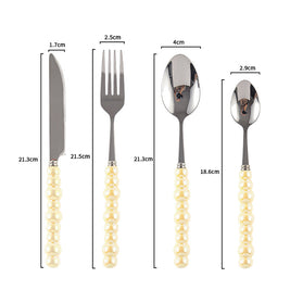 Couvert en acier inoxydable VidaXL Athenes, ensemble de couverts élégants pour repas quotidiens, vue de la fourchette et le couteau.
